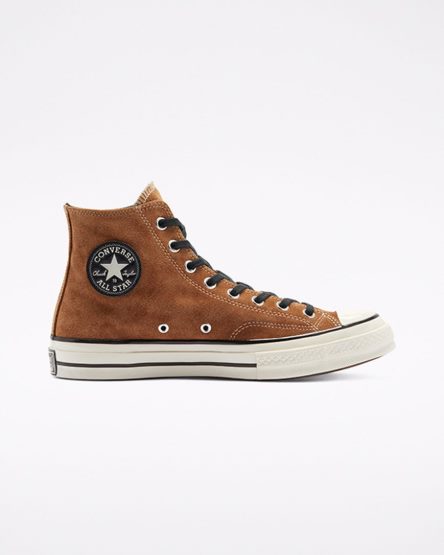 Dámské Boty Vysoké Converse Chuck 70 Color Semišové Hnědé Černé | CZ 31EDS45